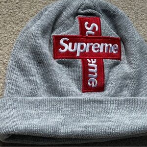 Supreme Knit Hat with Red Logo